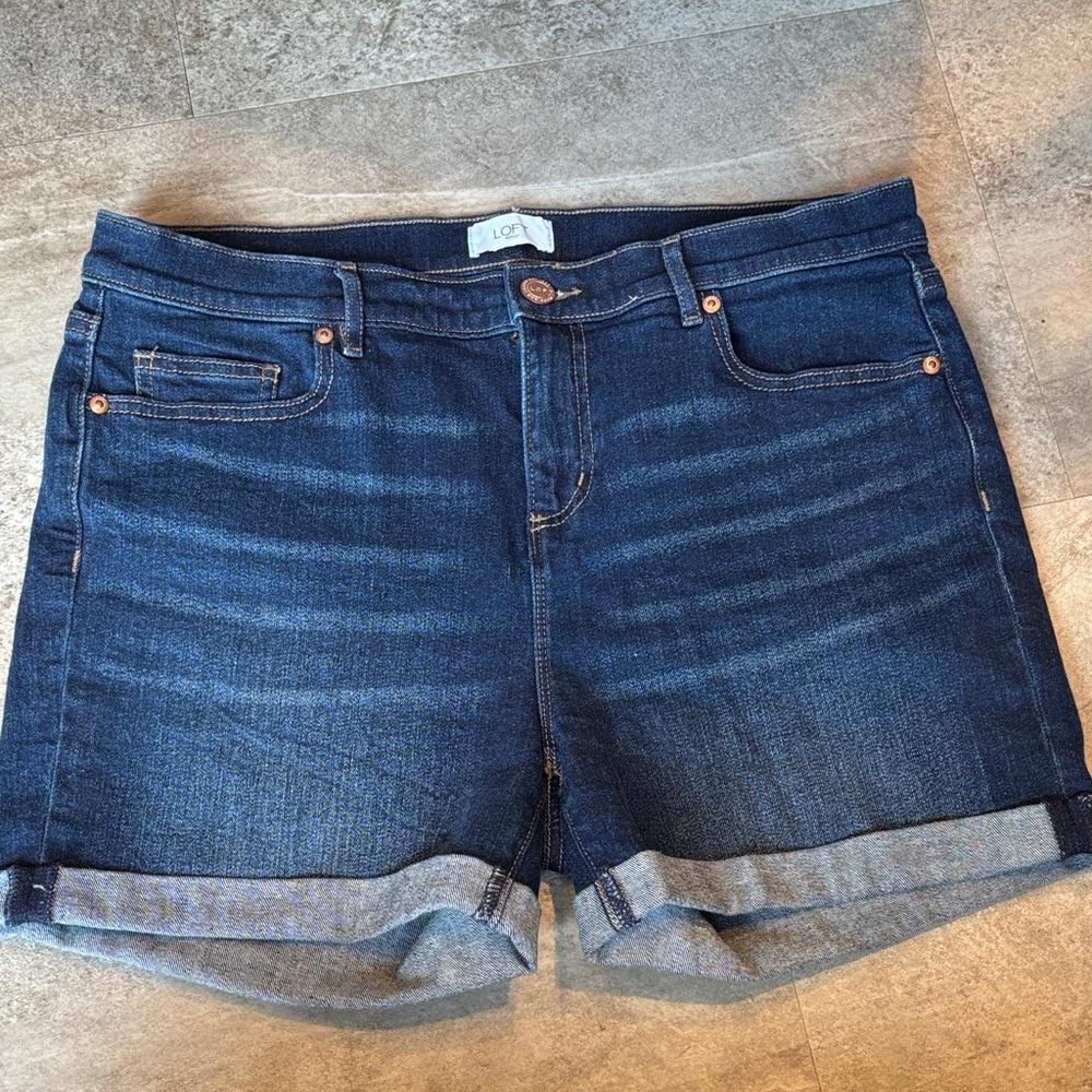 LOFT Women's Dark Blue Jean Shorts
